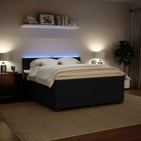 vidaXL Κρεβάτι Boxspring με Στρώμα Μαύρο 180x200 εκ. Βελούδινο
