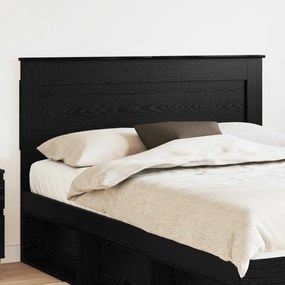 vidaXL Κεφαλάρι με κεφαλάρι Μαύρη Οξυά 140 cm Επεξεργασμένο ξύλο