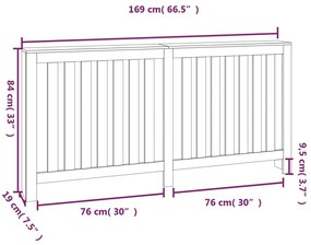 Κάλυμμα Καλοριφέρ Καφέ μελί 169x19x84 εκ. από Μασίφ Ξύλο Πεύκου - Καφέ