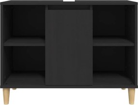 vidaXL Ντουλάπι Νιπτήρα Μαύρο 80 x 33 x 60 εκ. Επεξεργασμένο Ξύλο