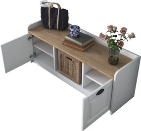 Παπουτσοθήκη Λευκό / Καρυδιά P 120x40x45