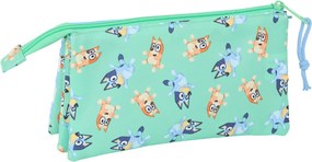 Τριπλή Κασετίνα Bluey Sisters Πράσινο 22 x 12 x 3 cm