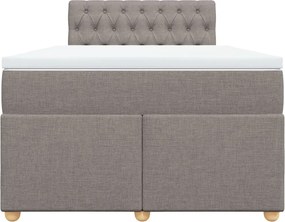 vidaXL Κρεβάτι Boxspring με Στρώμα Taupe 120x190 εκ. Υφασμάτινο