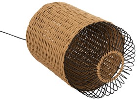 Φωτιστικό Οροφής Κρεμαστό Paper Rope Μπεζ-Μαύρο Μέταλλο-Φ26x40-120Υεκ.