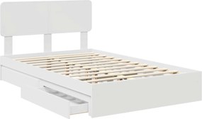 vidaXL Κρεβάτι Αποθήκης Λευκό 120 x 190 cm Επεξεργασμένο ξύλο