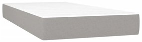 vidaXL Κρεβάτι Boxspring με Στρώμα &amp; LED Αν.Γκρι 90x200 εκ. Υφασμάτινο
