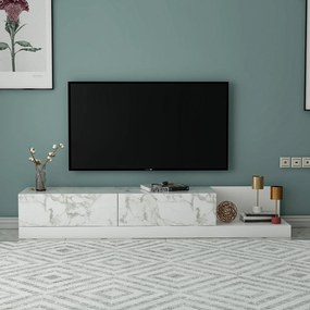 Έπιπλο Τηλεόρασης Marmo Μάρμαρο / Λευκό FRECLA 180x37x30