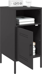 vidaXL Κομοδίνο Μαύρο 36x39x68 εκ. από Χάλυβα