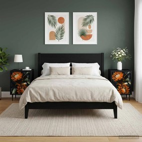 vidaXL Κομοδίνο LOCHEM 2 τεμ. Μαύρη Δρυς 36 x 33 x 51 εκ.