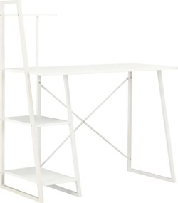 vidaXL Γραφείο με Ράφια Λευκό 102 x 50 x 117 εκ.
