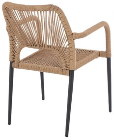 ΠΟΛΥΘΡΟΝΑ ΑΛΟΥΜΙΝΙΟΥ NOJO HM5771.02 ΓΚΡΙ ΜΕ P.E.TWIST RATTAN ΜΠΕΖ 55x63x82Y εκ.