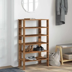 Ράφι παπουτσιών Παλιό ξύλο 61x32x105 cm Κατασκευασμένο ξύλο - Καφέ