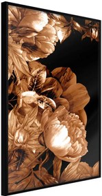 Αφίσα - Summer Flowers in Sepia - 30x45 - Μαύρο - Χωρίς πασπαρτού