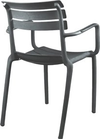 Πολυθρόνα Almea pakoworld στοιβαζόμενη pp ανθρακί 58x56x82εκ
