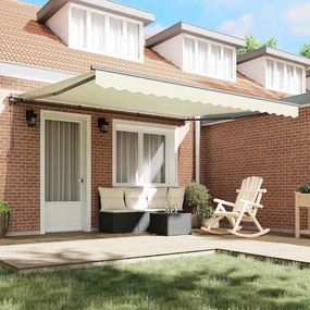 vidaXL Σκηνίτσα Αναδιπλούμενη Κρεμ 350 x 250 εκ Ύφασμα, Μέταλλο