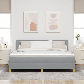 vidaXL Κρεβάτι με Βάση με Στρώμα & LED Ανοιχτό Γκρι 180x200 cm Ύφασμα
