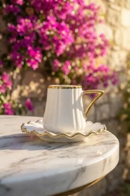 Σετ πορσελάνινων φλιτζανιών καφέ για 6 άτομα Λευκό