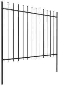 vidaXL Φράχτης Κήπου με Κορυφή Δόρυ από Ατσάλι 1603,5 x 150 εκ. Μαύρος
