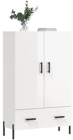 vidaXL Ντουλάπα Γυαλ. Λευκό 69,5 x 31 x 115 εκ. από Επεξεργασμένο Ξύλο