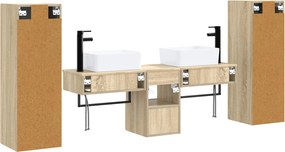 vidaXL Σετ Επίπλων Μπάνιου 5 τμχ. Sonoma Δρυς 33 x 34,5 x 100 εκ