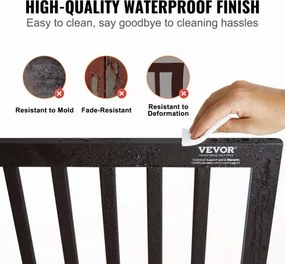 VEVOR Free Standing Dog Gate 24x60 inch Freestanding Pet Gate Foldable Brown