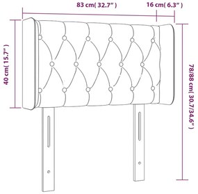 Κεφαλάρι Κρεβατιού LED Σκούρο Μπλε 83x16x78/88 εκ. Βελούδινο - Μπλε