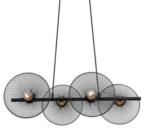 Φωτιστικό Οροφής - Ράγα HL45844P71B 4ΧΕ27 71Χ35ΧΗ119 Black Aca Decor Metal