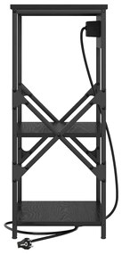 vidaXL Κομοδίνο με ράφι Μαύρη δρυς 41 x 31 x 76 εκ. Επεξεργασμένο ξύλο
