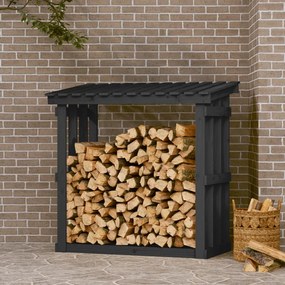 vidaXL Ραφιέρα Καυσόξυλων Γκρι 108x64,5x109 εκ. από Μασίφ Ξύλο Πεύκου