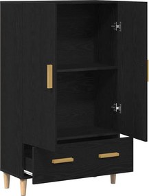 vidaXL Highboard Μαύρη Οξυά 70 x 31 x 115 εκ Επεξεργασμένο ξύλο