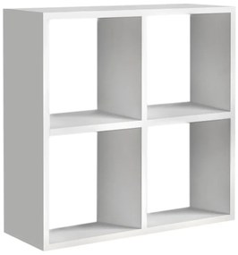 Βιβλιοθήκη Cube Megapap από μελαμίνη χρώμα λευκό 60x23x60εκ. - 0117639