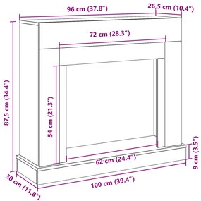 ΠΛΑΙΣΙΟ ΤΖΑΚΙΟΥ ΌΨΗ ΠΑΛΑΙΟΥ ΞΥΛΟΥ 100X30X87,5 ΕΚ. ΕΠΕΞ. ΞΥΛΟ 854569