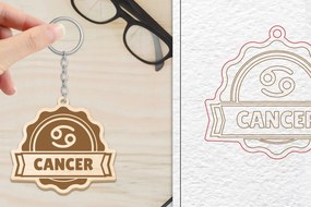 Σετ των 3 Intra απο ξύλο plywood 3mm-4mm πάχος Μπρελόκ Καρκίνου | Ζώδιο Δίασταση 6x6 cm INTRAFABR-102144464