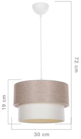 Φωτιστικό οροφής μονόφωτο PWL-1194 pakoworld Ε27 μπεζ Φ30x72εκ