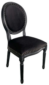 Καρέκλα Louis 03-0917 49x49x99cm Black Βελούδο, Ξύλο