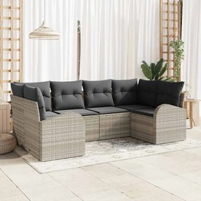 vidaXL Σετ Καναπέ Κήπου 6 pcs Ανοιχτό γκρι και Σκοτεινό γκρι