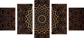 Εικόνα 5 μερών vintage Mandala σε ινδικό στυλ - 100x50