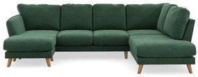 Γωνιακός Καναπές Scandinavian Choice P121, Δρυς, Πράσινο, 327x200x80cm, 130 kg, Πόδια: Ξύλο | Epipla1.gr
