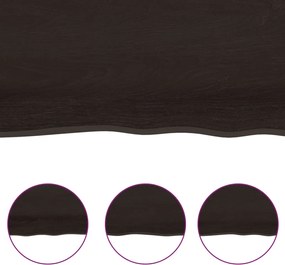 vidaXL Επιφ. Τραπεζιού Σκ Καφέ 60x40x(2-4)εκ Επεξ Μασίφ Ξύλο Live Edge