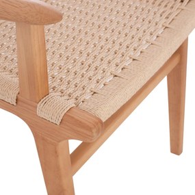 Καρέκλα-Πολυθρόνα IGNACIO Rubberwood και Σχοινί 61x56x83Υεκ. 61x56x83 εκ.