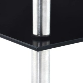 vidaXL Τραπεζάκι Σαλονιού 4 Επιπέδων Μαύρο 30x30x100 εκ Ψημ. Γυαλί