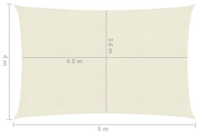 Πανί Σκίασης Κρεμ 4 x 5 μ. από HDPE 160 γρ./μ²  - Κρεμ