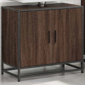 vidaXL ντουλάπι νιπτήρα μπάνιου καφέ δρυς 65x33x60 cm