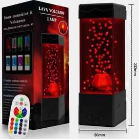 LED Επιτραπέζιο Επαναφορτιζόμενο Φωτιστικό USB Ηφαίστειο με Τηλεκοντρόλ για Εναλλαγή RGB Φωτισμού BH1002 Μαύρο