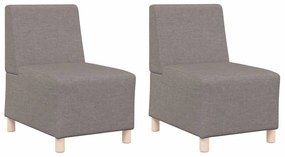 vidaXL Μοναδικός Καναπές χωρίς Χερούλια 2 pcs Taupe 55 x 74 x 82 εκ.