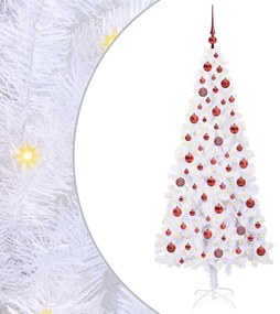 vidaXL Τεχνητό Χριστουγεννιάτικο Δέντρο Λευκό 180 cm PVC και Ατσάλι