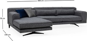 Corner Sofa Jivago Corner Left (Chl-2R) - Grey Grey