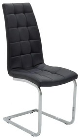 Καρέκλα Darrell pakoworld pu μαύρο-βάση χρωμίου 42x49x106εκ 127-000106