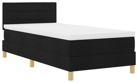 vidaXL Κρεβάτι με Βάση με Στρώμα Μαύρο 90x190 εκ. Ύφασμα