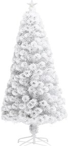 vidaXL Χριστουγεν Δέντρο Τεχνητό Προφωτισμένο Οπτικές Ίνες Λευκό 120εκ